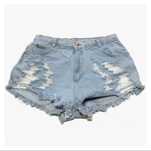 BACKROAD JEAN Cutoffs L Waist 33-34 Sz 14-15 319RE